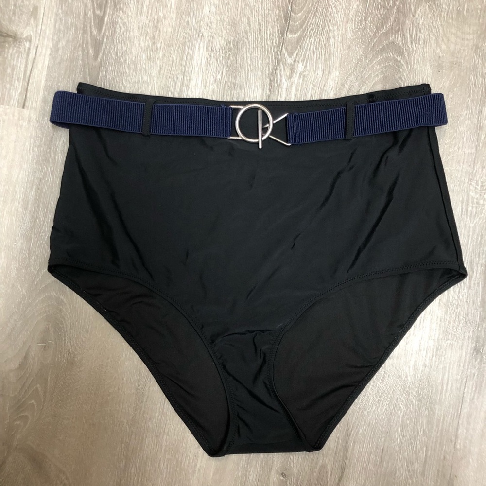 High Waisted, Belted Swim Bottom